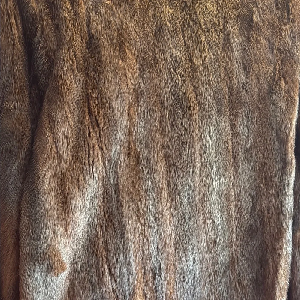 Luxury Brown Real Mink Fur Coat - Picture 3 of 3